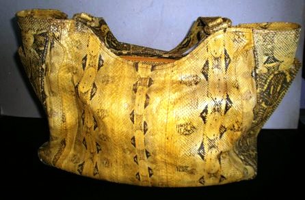 exoticanic: Yellow and Black Python Tote