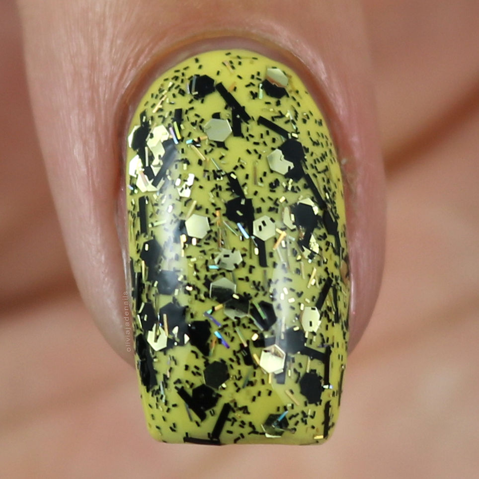 China Glaze Do You, Boo! (over OPI Fiercely Fiona) swatched by Olivia Jade Nails
