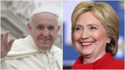 Đức Giáo hoàng Phanxico và bà Hillary Clinton