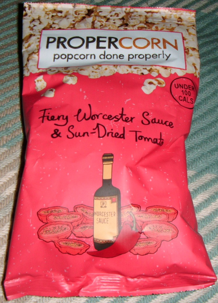 FOODSTUFF FINDS Propercorn Fiery Worcester Sauce and Sun Dried Tomato