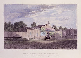 Exterior view (1777) of the Amphitheatre of Astley's circus by Charles John Smith after William Capon