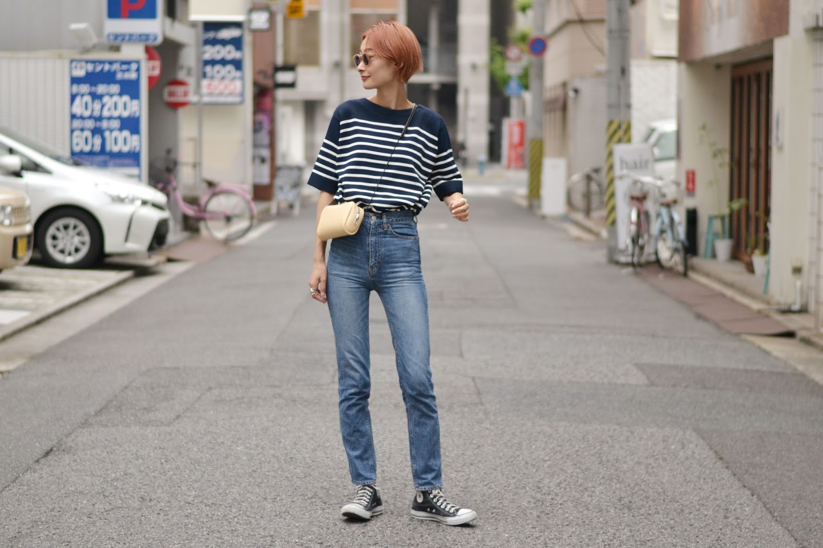 holiday】ハイウエストベルボトムデニム | angelesojeda.com