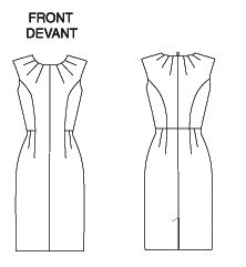 technical drawing for a sewing pattern