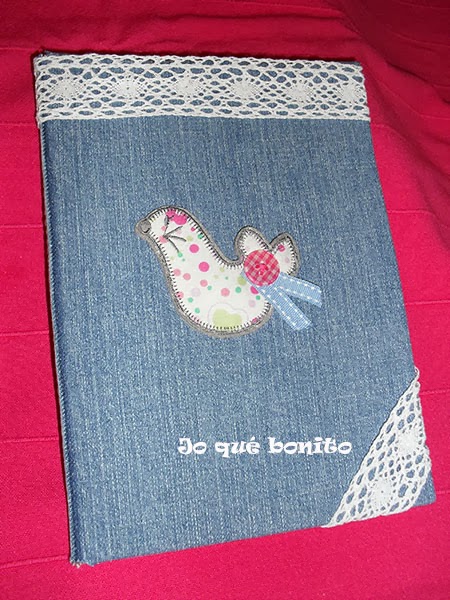 Cuaderno forrado con tela vaquera