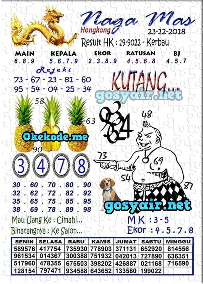 Gambar Syair Hk Minggu 23 Desember 2018 Okekode