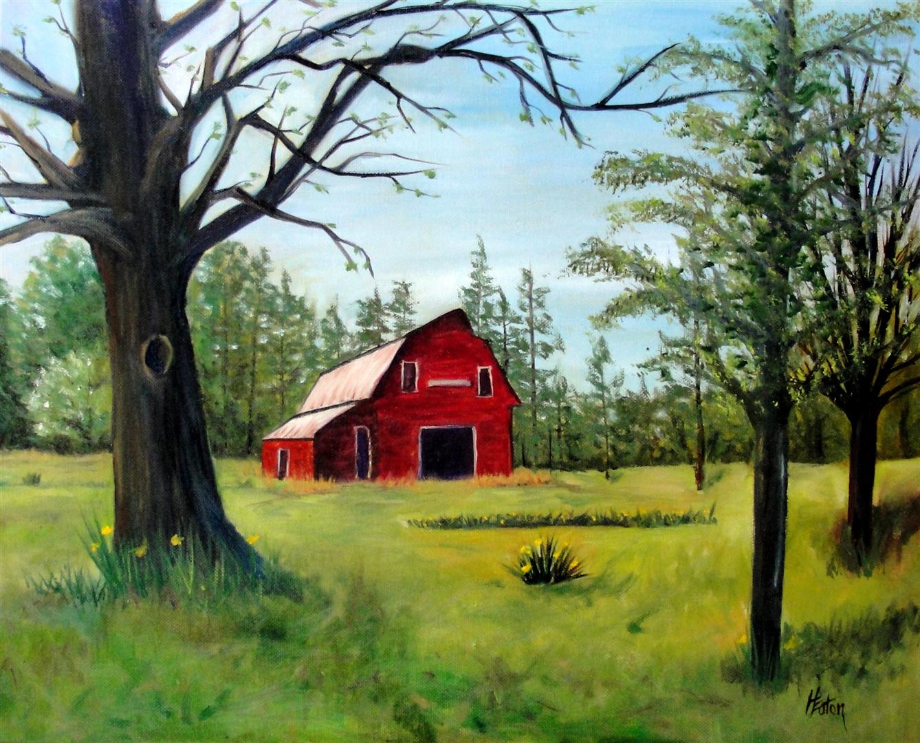 Word Weaver Art: Red Barns