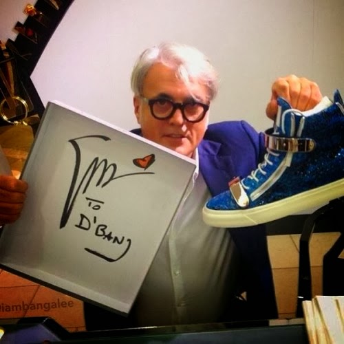 D'banj gets Guiseppe Zanotti sneakers from the designer himself