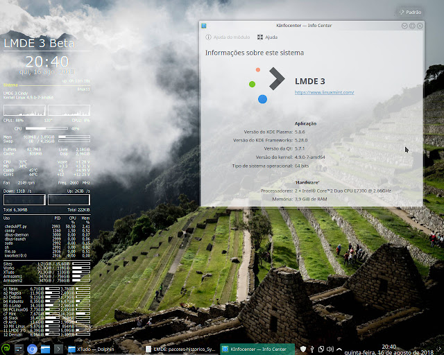 LMDE 3 Cindy Beta — Linux Mint Debian Edition — com Plasma KDE LMDE 3 Cindy Beta — Linux Mint Debian Edition — com Plasma KDE