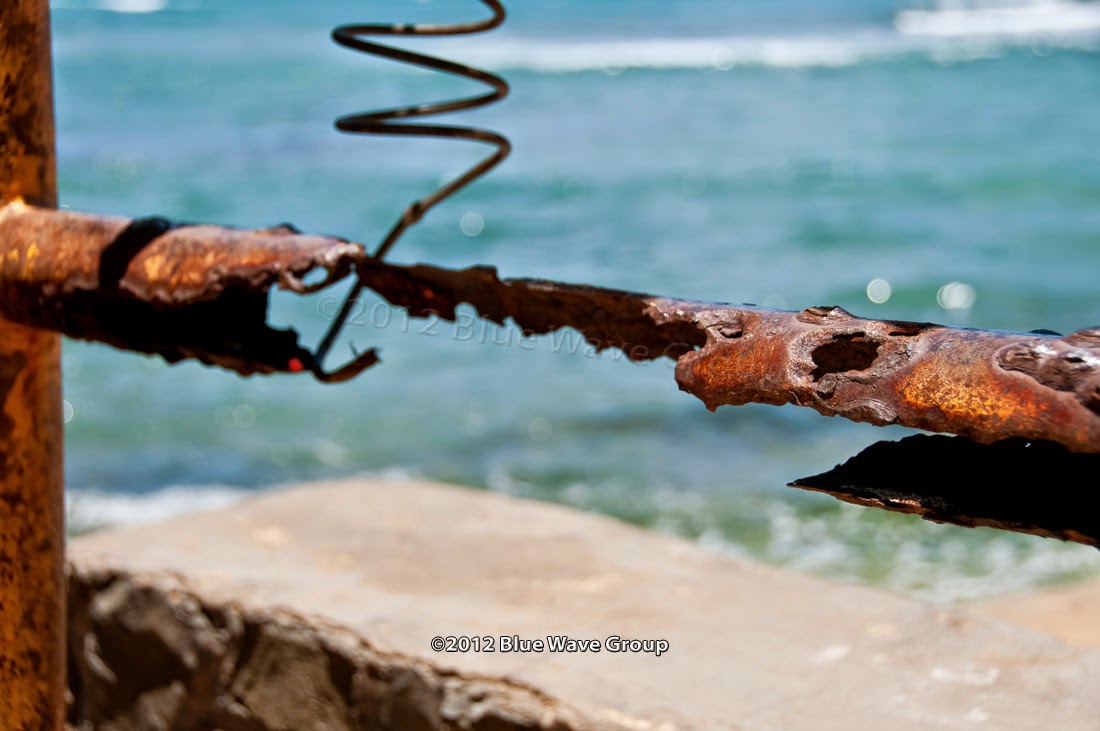Blue Wave Pix Rusted Railing