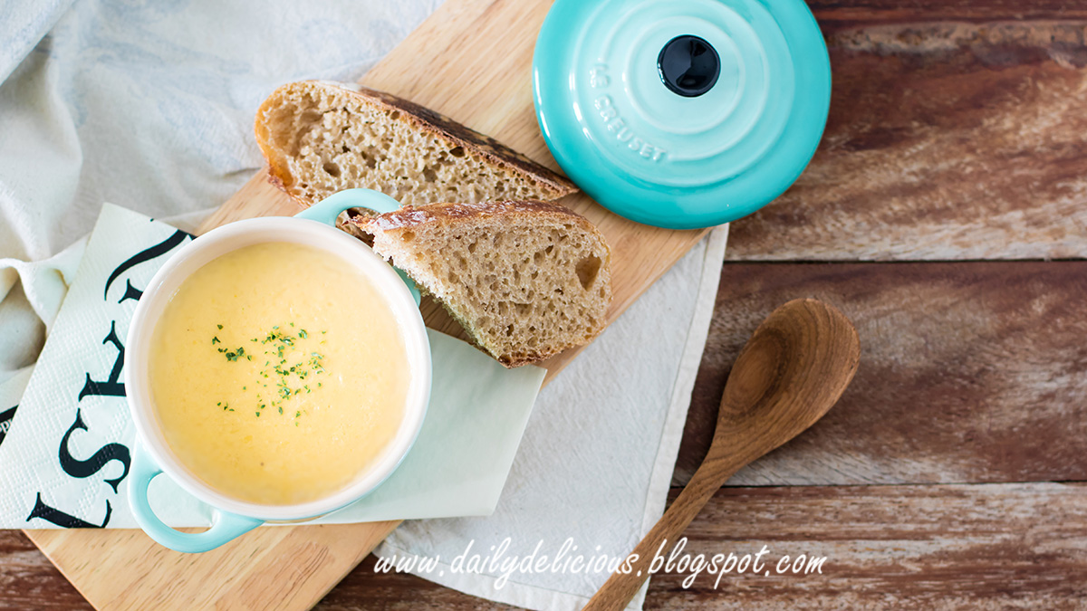 dailydelicious Creamy corn soup easy, comfy soup