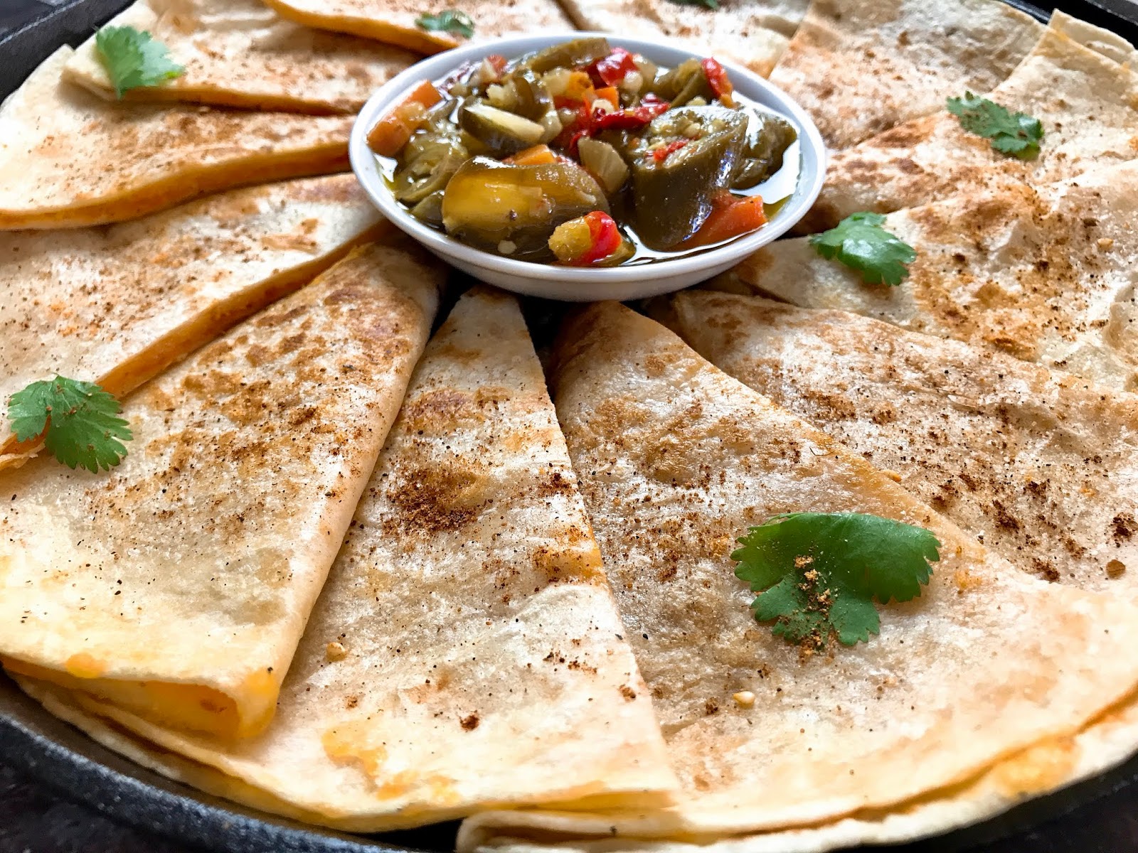 Cheese Quesadillas with Hot Peppers