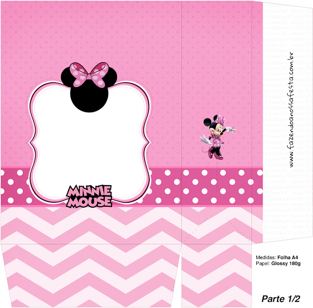 Coqueta Minnie en Rosa: Cajas para Imprimir Gratis. Coqueta Minnie en Rosa: Cajas para Imprimir Gratis.