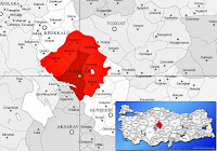 Kırşehir merkez ilçesinin nerede olduğunu gösteren harita