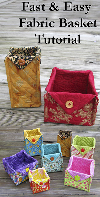 Fabric Basket tutorial is fast and easy to make in all kinds of sizes Fabric Basket tutorial is fast and easy to make in all kinds of sizes and fabrics, free pattern #basket #quilt #sewing #DIY #sewingtutorial