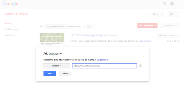 Google Webmaster Add Property Add Property