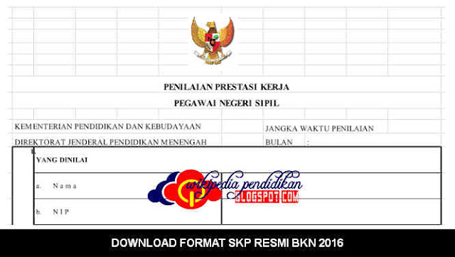 FORMAT APLIKASI SKP RESMI BKN 2016 Download FORMAT APLIKASI SKP RESMI BKN 2016