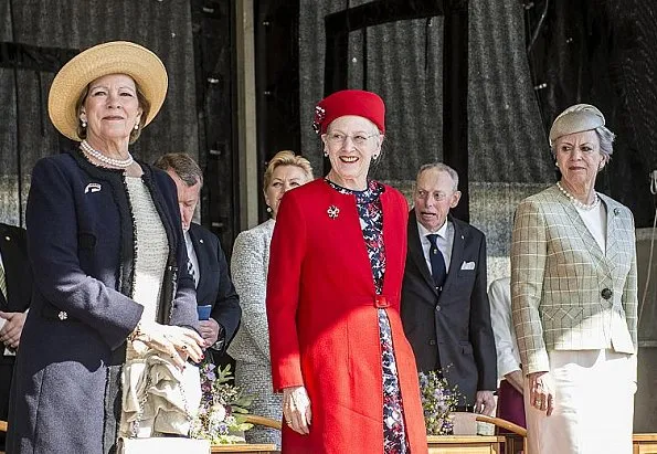 Queen Margrethe, Princess Benedikte and Queen Anne-Marie of Greece attended the opening of The Splendour of Power exhibition at Kolding Castle