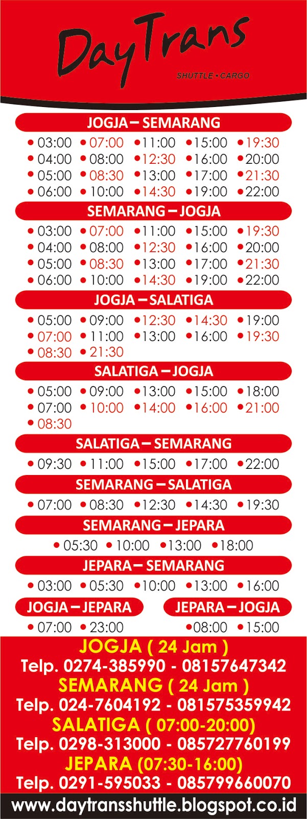 jadwal travel daytrans bandung tangerang