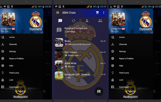 BBM Mod Real Madrid 2.13.1.14 Apk Clone