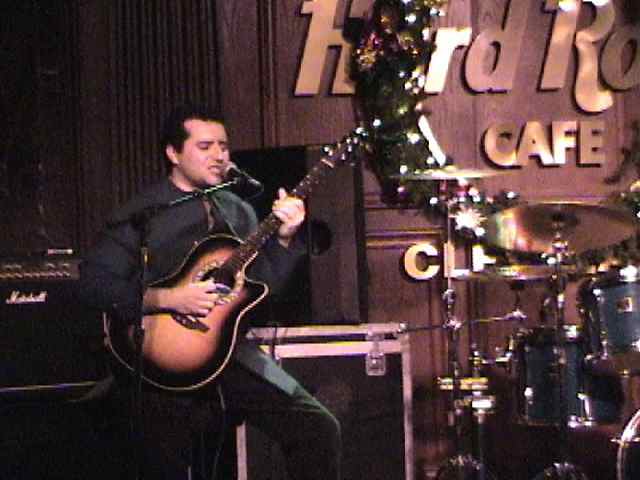 Tony P Guitar Tony Pulizzi Guitar Player Tony Pulizzi singing at the Hard Rock Cafe in Cleveland, Ohio