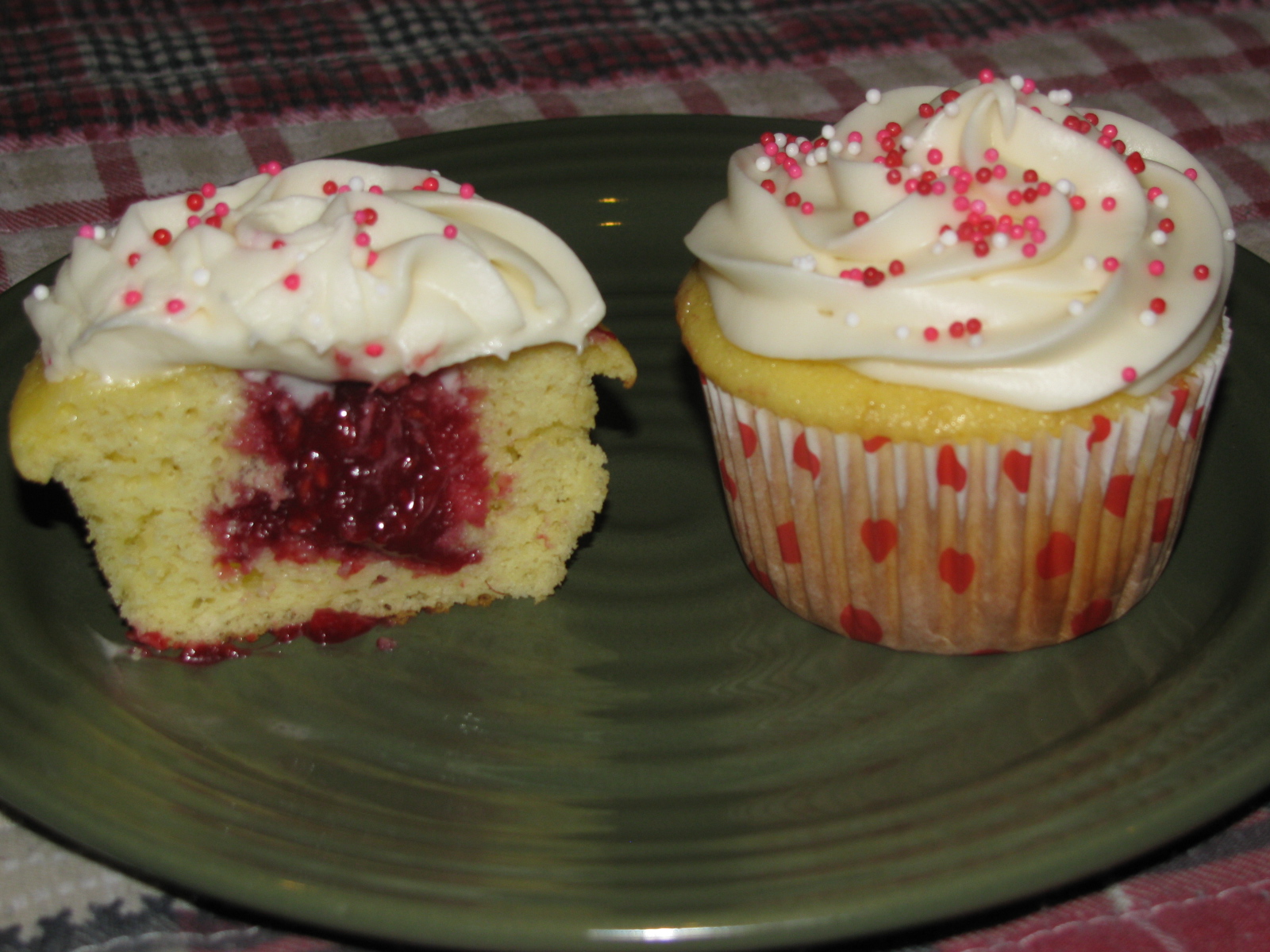 Anissa's Kitchen Vanilla Cupcakes with Raspberry Filling