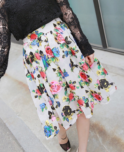 [Miamasvin] Pleated Floral Skirt | KSTYLICK - Latest Korean Fashion | K ...