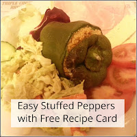 Easy Stuffed Peppers Stuffed green pepper on a bed of salad.