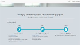 What are the courses available for tesda scholarship TESDA has recently launched online application for scholarship under the Technical Vocational Education And Training (TVET). “Applying for a TESDA scholarship online is now a 5-10 minute procedure. We have tried our best to make it as convenient and hassle-free. There is now no reason why anyone cannot avail of free tech-voc training and enjoy the opportunities that it will bring,” said TESDA Director General Secretary Guiling “Gene” Mamondiong. TESDA has recently launched online application for scholarship under the Technical Vocational Education And Training (TVET). “Applying for a TESDA scholarship online is now a 5-10 minute procedure. We have tried our best to make it as convenient and hassle-free. There is now no reason why anyone cannot avail of free tech-voc training and enjoy the opportunities that it will bring,” said TESDA Director General Secretary Guiling “Gene” Mamondiong. The online scholarship application is made available for the convenience of applicants. In as little as 5 to 10 minutes applicants can complete the online scholarship application. The online scholarship application is made available for the convenience of applicants. In as little as 5 to 10 minutes applicants can complete the online scholarship application. The online application for scholarship could take 5-10 minutes only. The courses available will include Training for Work Scholarship Program (TWSP), Private Education Student Financial Assistance (PESFA) and Special Training for Employment Program (STEP). What Is The Online Application Process For TESDA Scholarship? Step 1. Go to http://tesda.gov.ph/Barangay/ and click the "FILL UP THE FORM" button. The courses available will include Training for Work Scholarship Program (TWSP), Private Education Student Financial Assistance (PESFA) and Special Training for Employment Program (STEP). You needed to fill up the application form and click on the "CREATE" button at the bottom of the page. fill up the online scholarship application form After filling up the form with your personal information click on the "CREATE" button at the bottom of the page as shown above. By doing the above application, you will receive your " Learner's ID" which you will need in order to proceed to the next step. STEP. 2. Select the course you want to study. step 2. choose the course available for scholarship in tesda After choosing from the list of available courses you needed to fill in again some information about yourself. Don't forget to input on the form the "LEARNER'S ID" which you have generated from step 1. Once you completed the online scholarship application form, you have to wait for any correspondence on your email from TESDA regarding your application. Your application will be forwarded to the Technological Institutions or private-owned TVET provider. After processing your application at the TESDA Provincial Office, you will receive an email containing an information as to the date of training and venue of training institution. The courses available will include Training for Work Scholarship Program (TWSP), Private Education Student Financial Assistance (PESFA) and Special Training for Employment Program (STEP). The online application is one of the programs under the Reform and Development Agenda of TESDA aimed to make scholarship application faster and easier.