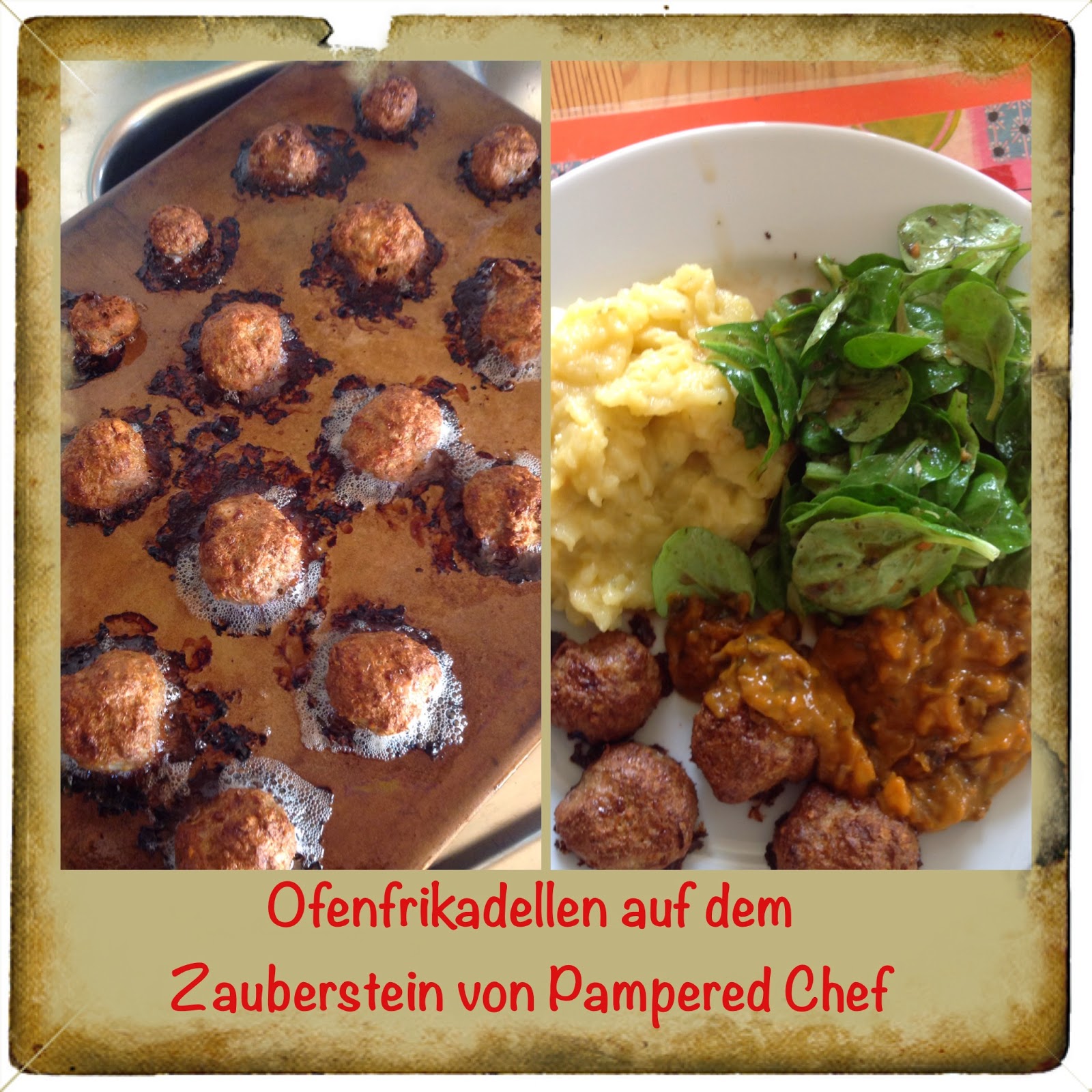 KreativTine: Ofenfrikadellen auf dem Zauberstein von Pampered Chef