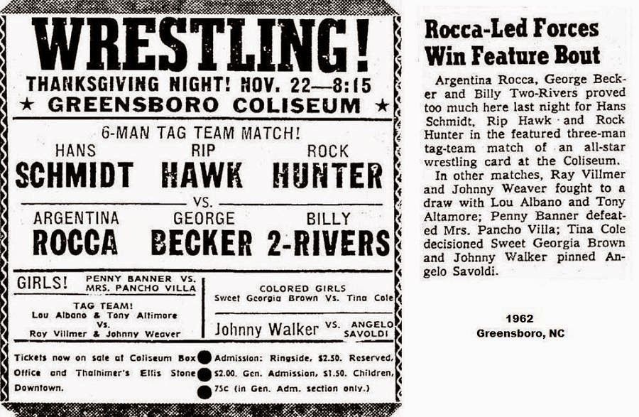All Star Championship Wrestling November 22, 1962 in Greensboro, NC
