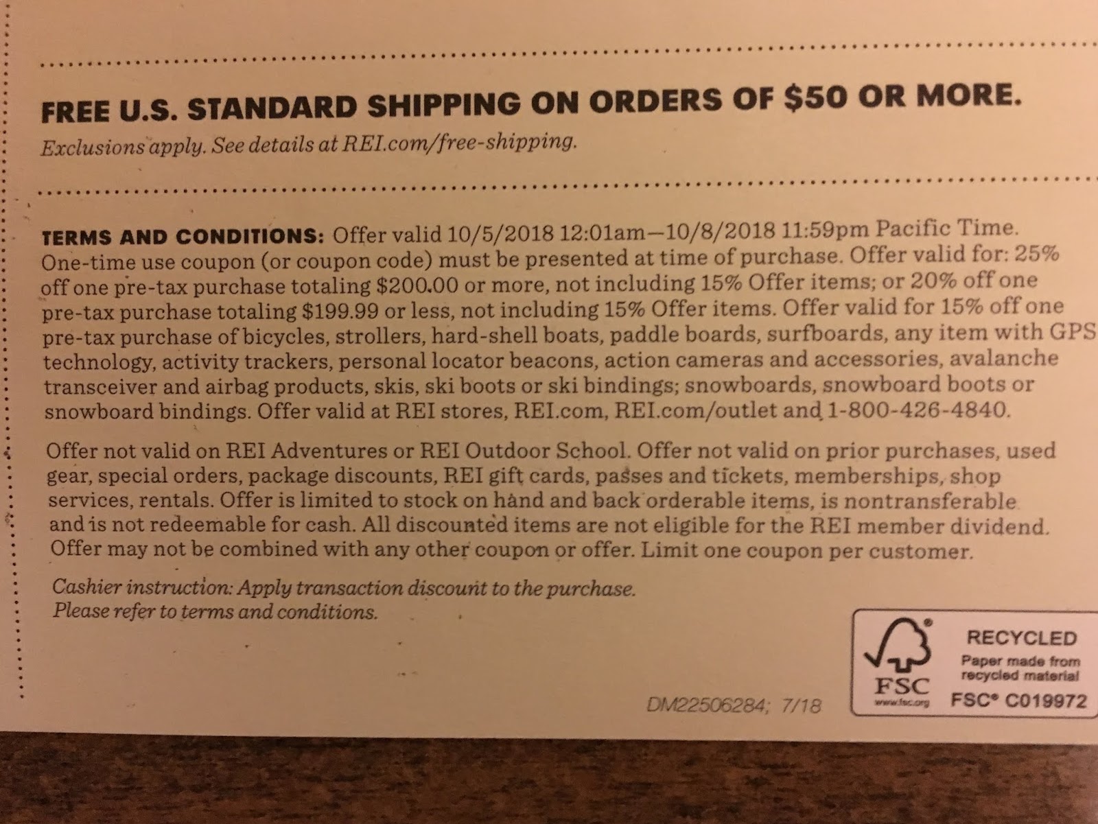 REI Member Sale and Coupon Code Timing