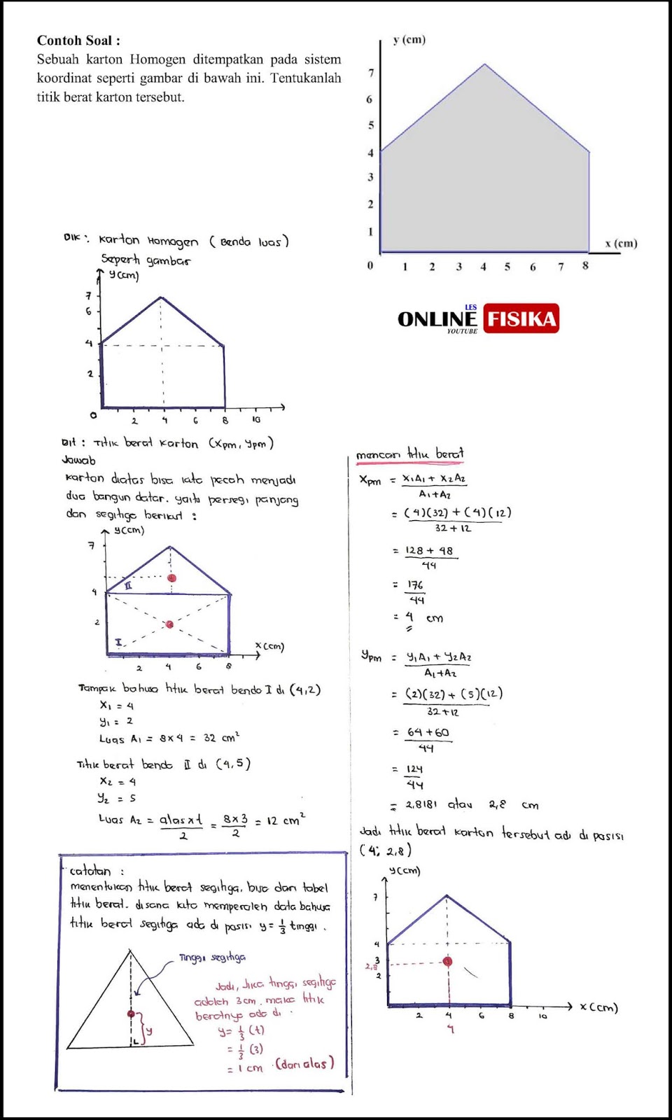 Contoh Soal Titik Berat Dinamika Rotasi Les Online Fisika
