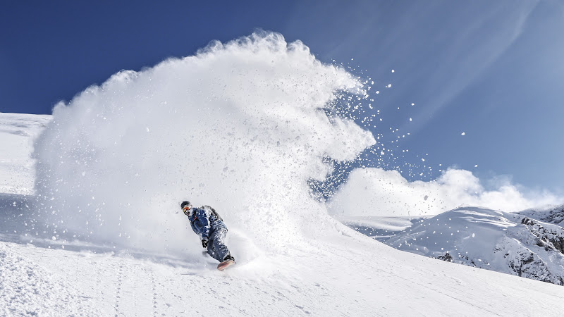 Snowboarding in Zurs, Austria