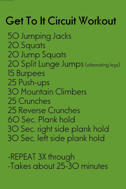 Mission Getting Healthy: Get To It Circuit Workout.
