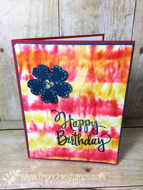 Tie Die on paper, Flower Shop, Stylized Birthday, Stampin'Up!, Frenchie Stamps,