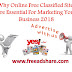 Why Online Free Classified Sites Are Essential For Marketing Your Business in 2018
