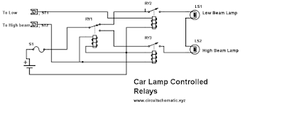 car lamp controlled relays circuit