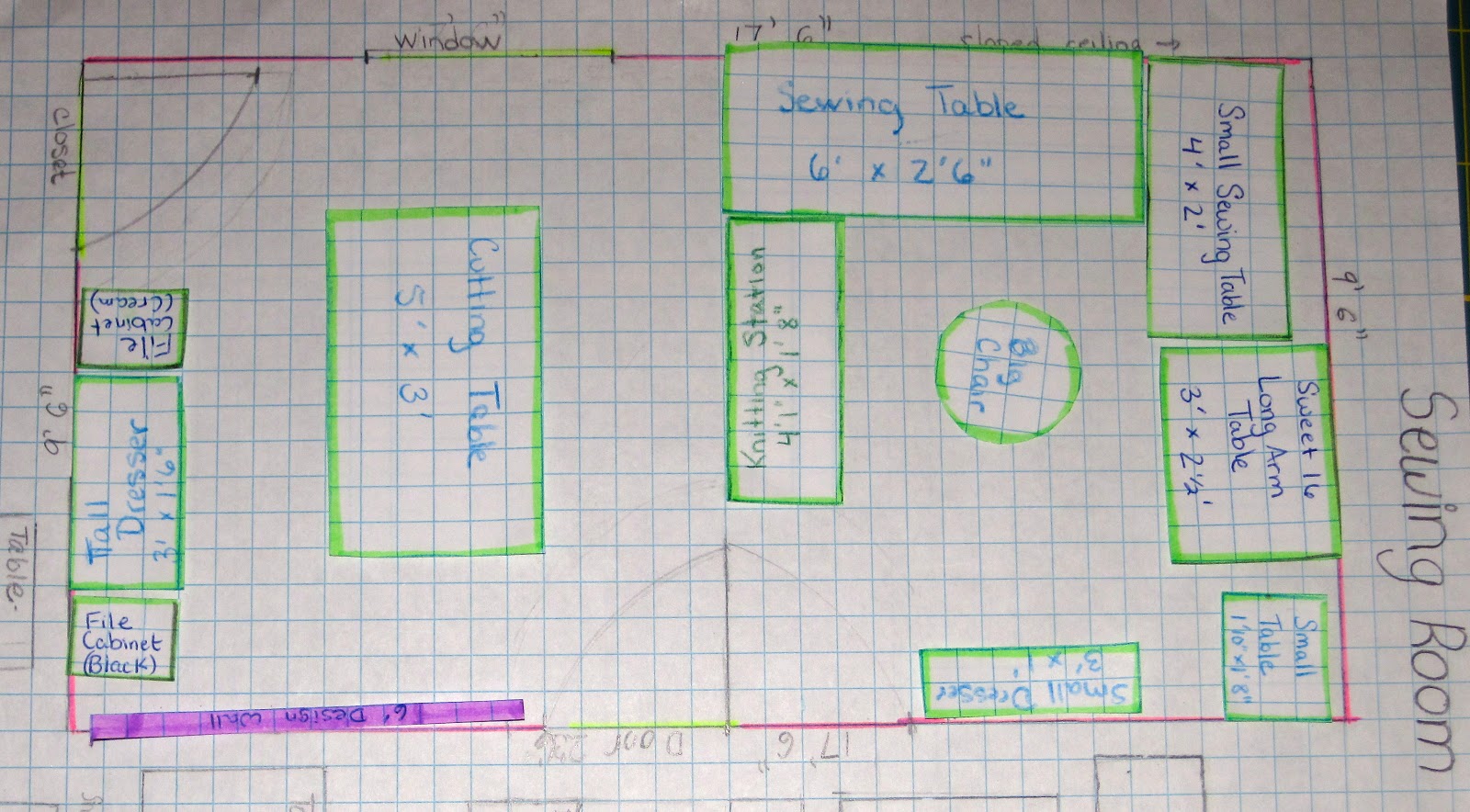 floor plans for sewing room