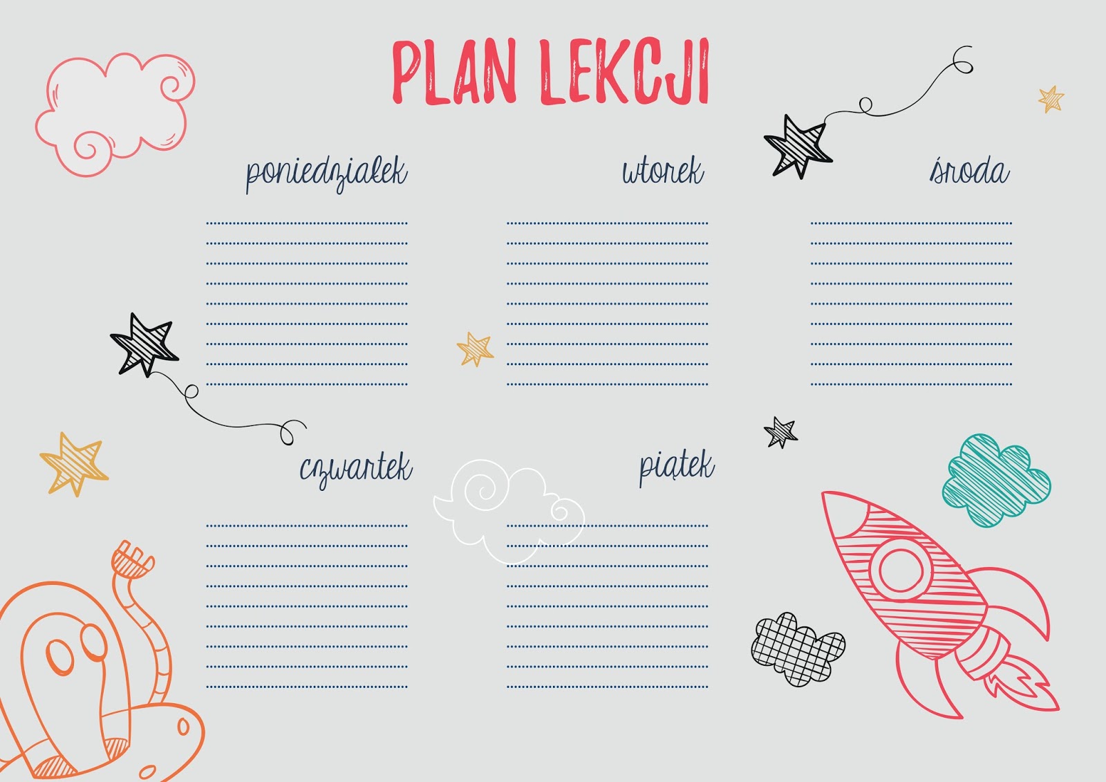 Plan Lekcji Nie Ma To Jak Statek - plan lekcji do pobrania - propozycje blogerek | Hoo Hooo things