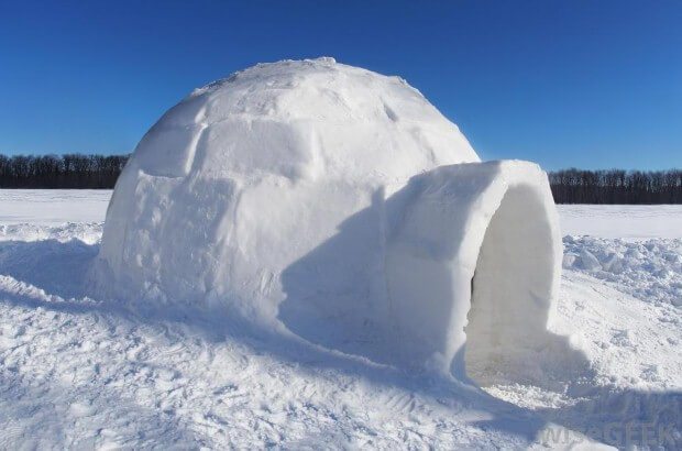 يقطن الاسكيمو في بيت الثلجي في فصل