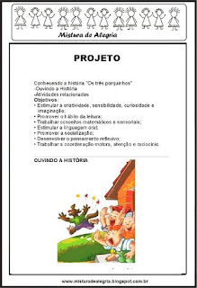 Projeto Projeto história dos três porquinhos