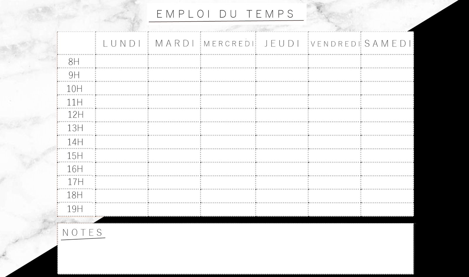 emploi du emps