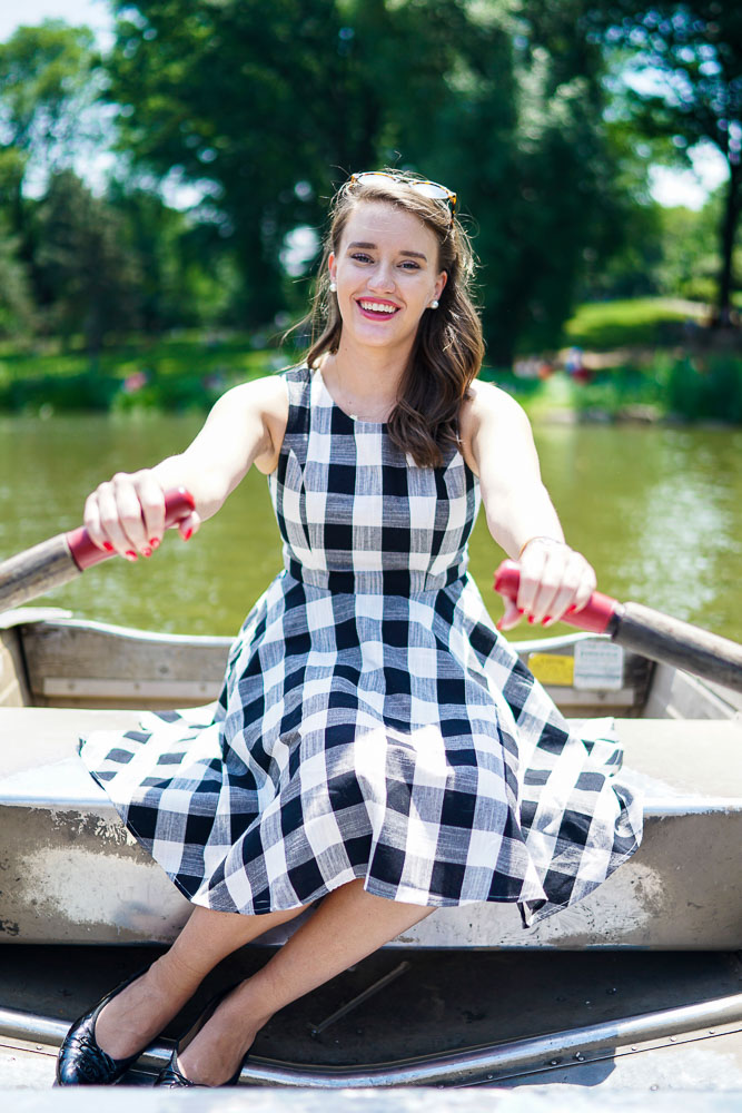Krista Robertson, Covering the Bases,Travel Blog, NYC Blog, Preppy Blog, Style, Fashion Blog, Travel, Fashion, Preppy Style, Blogger Style, Gingham Dresses, Central Park Boating, NYC Activities, Summer Dresses, Summer Fashion, Summer Style, Macy's