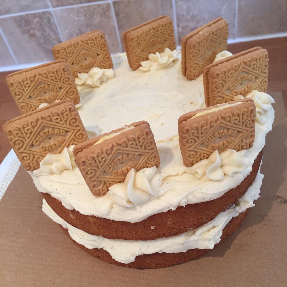 Sugar Rushed Custard Cream Cake. recipe