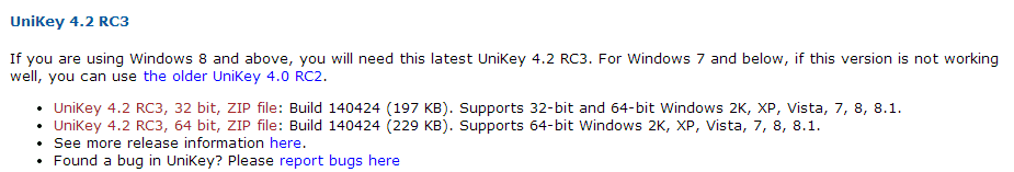 Tải về Unikey mới nhất 2014 phiên bản 4.2 RC3