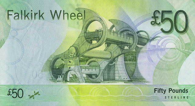Bank of Scotland 50 Pounds Sterling banknote 2007 Falkirk Wheel - Bridges of Scotland
