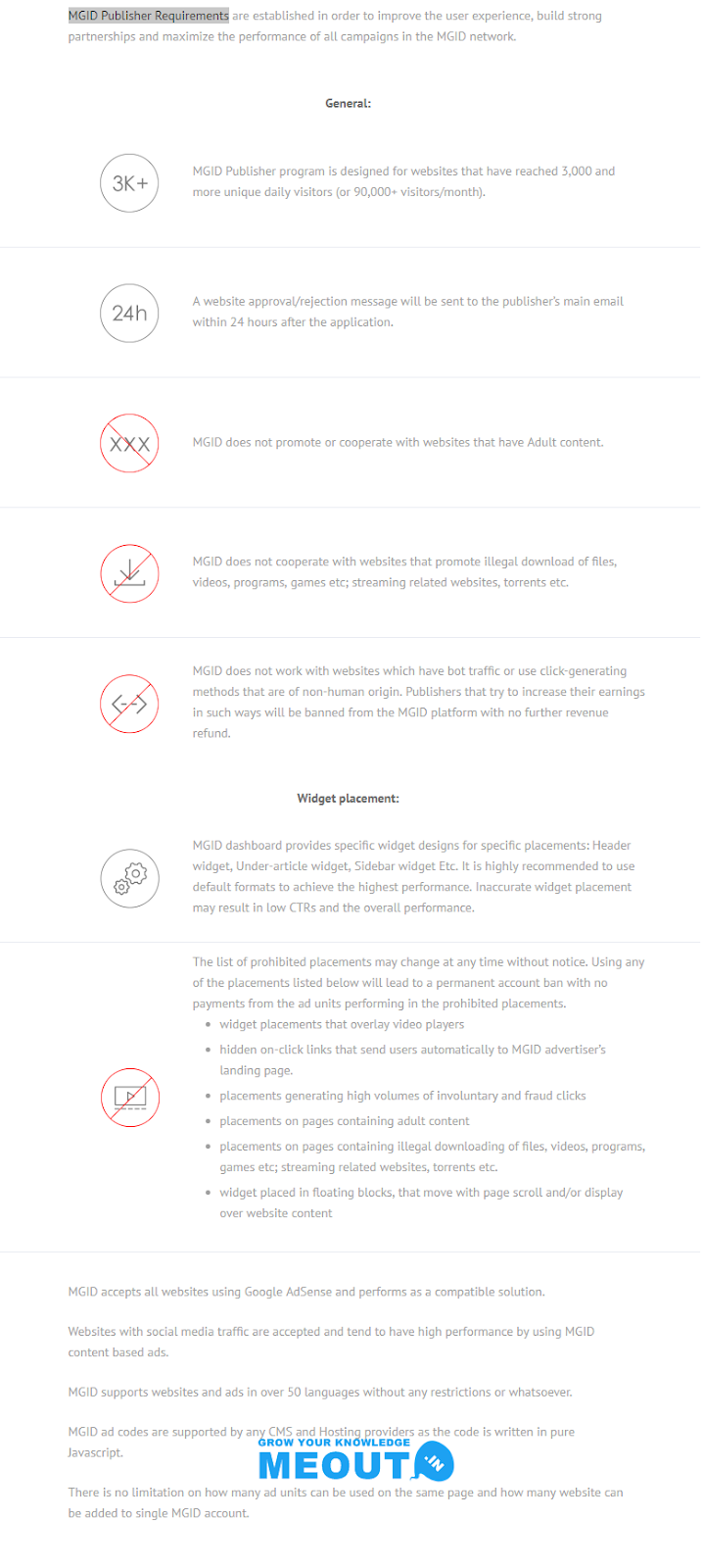 MGID Publisher Requirements MGID Publisher Requirements full policy