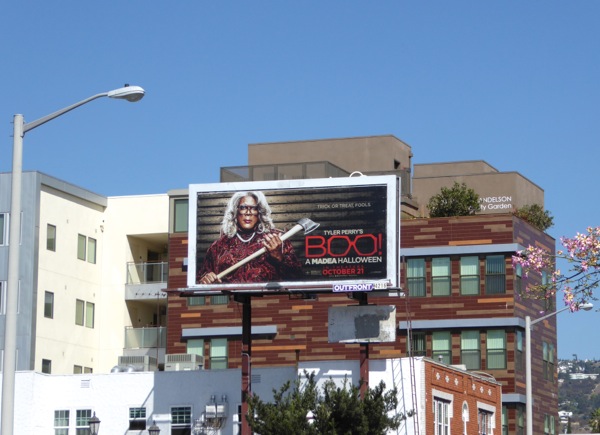 Boo! A Madea Halloween movie billboard Fairfax Avenue Boo Madea Halloween movie billboard