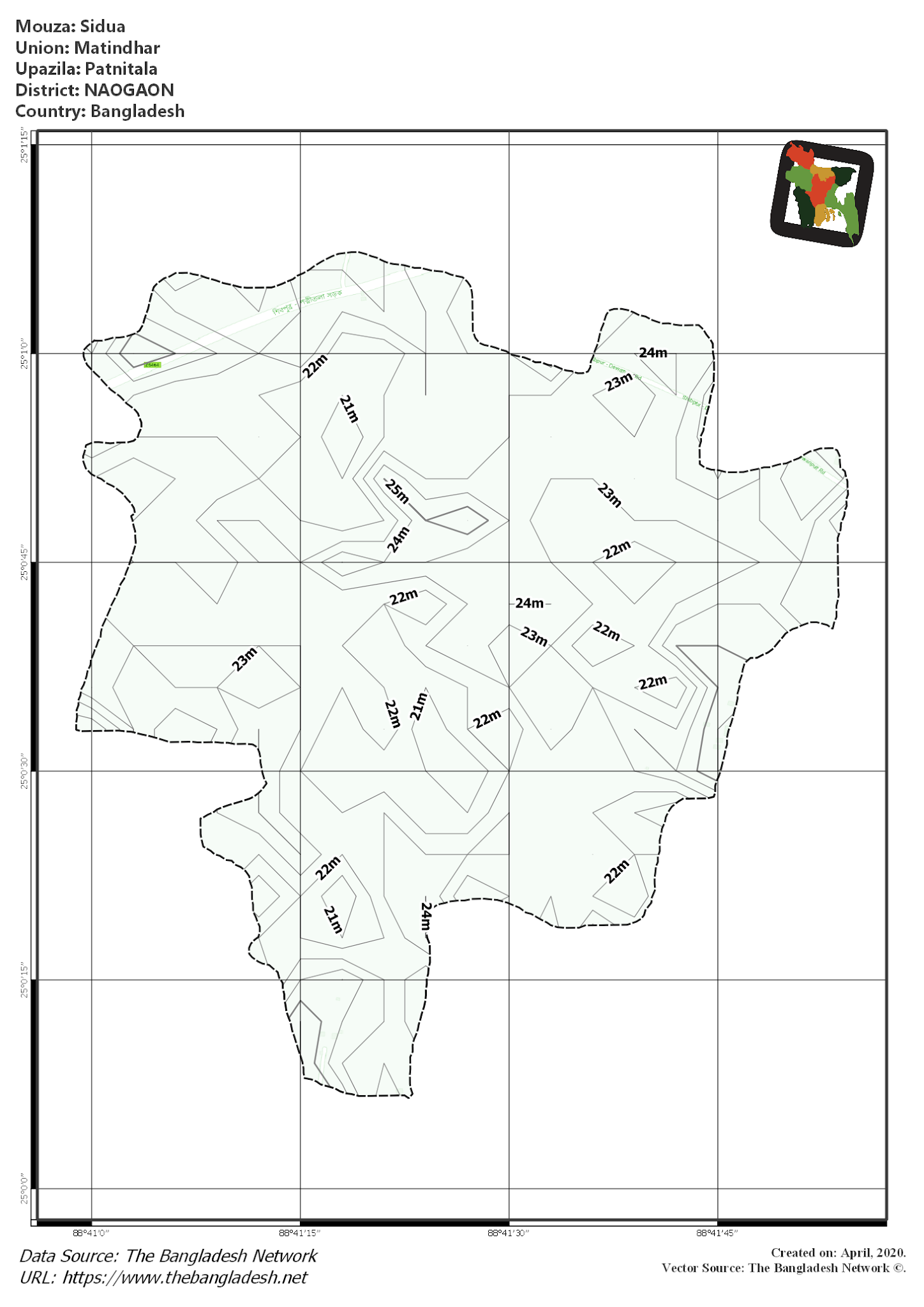 Map of Sidua Mouza of Patnitala Upazila, NAOGAON Map of Sidua Mouza of Patnitala Upazila, NAOGAON, Bangladesh.