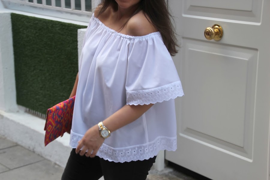 DIY Ropa premama blusa sin hombros patrones gratis. Blog costura y blog diy